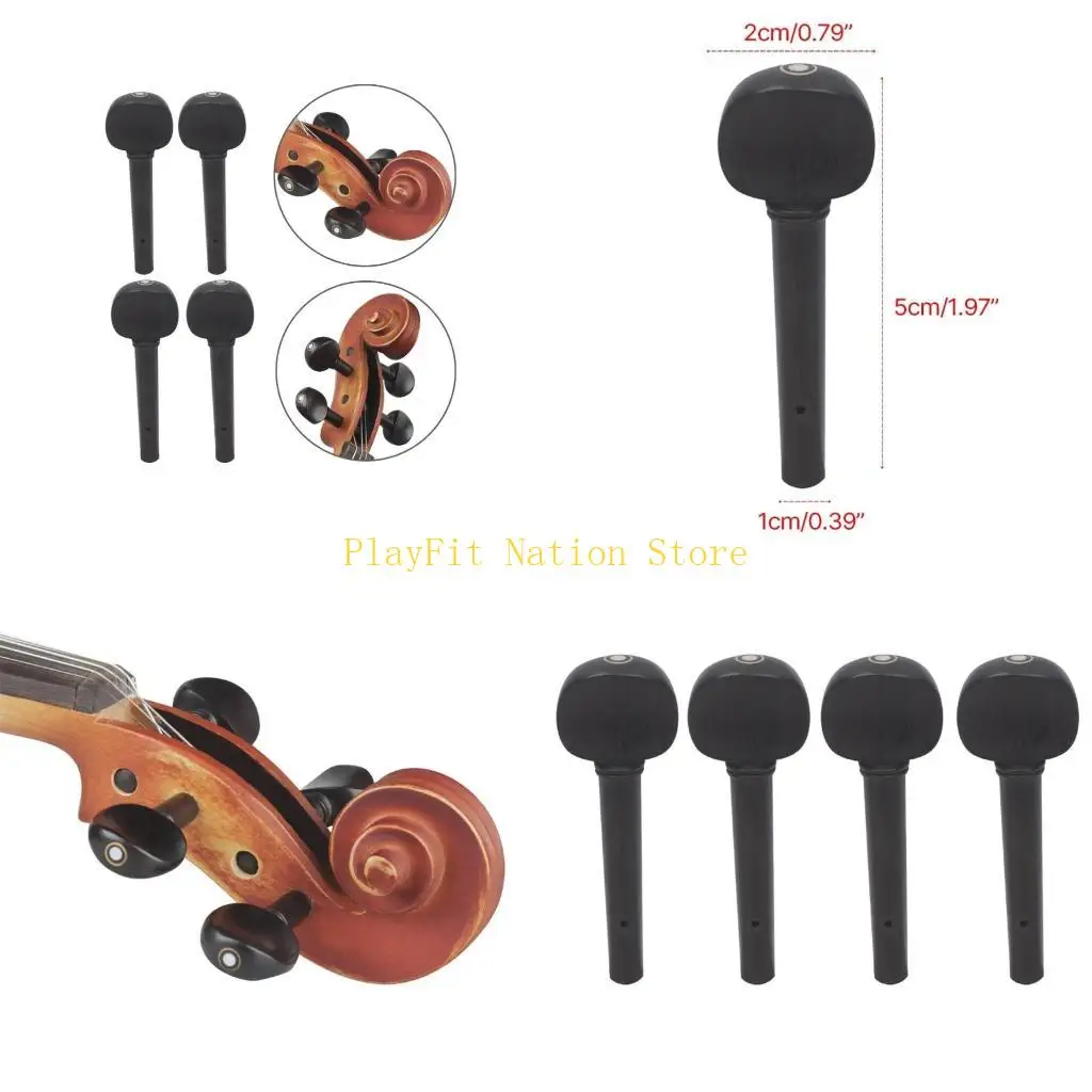 

242F 4 шт. Колки для настройки скрипки из дерева, черное дерево, колки для скрипки, тюнеры, детали музыкальных инструментов