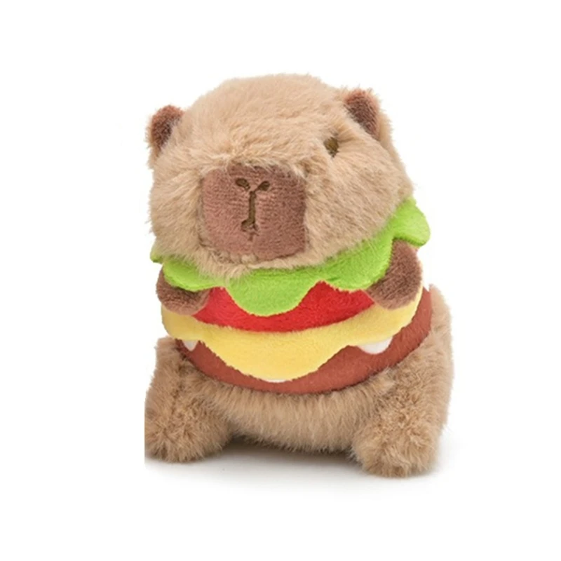 Hamburger Capybara Mặt Dây Chuyền Dễ Thương Sang Trọng Động Vật Móc Chìa Khóa Dễ Thương Lô Mầu Túi Xách Charm Trẻ Goodie