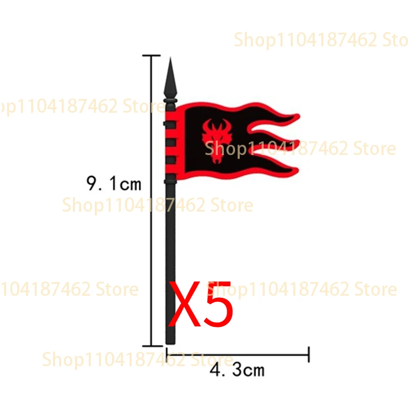 MOC Mittelalterliche Militär-Bausteine Burg Soldat Ritter Löwe Drache Adler Oktopus Flagge Figur Zubehör Bausteine Spielzeug Geschenk H51