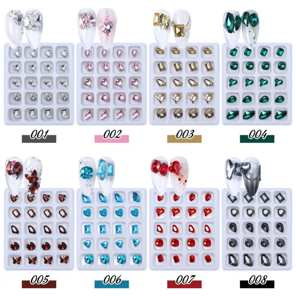 Shaped Nail Drill Easy To Carry 8 Styles Gel Nail Polish Decor Manicure Nail Accessories 3d Crystal Nail Jewels Flaring