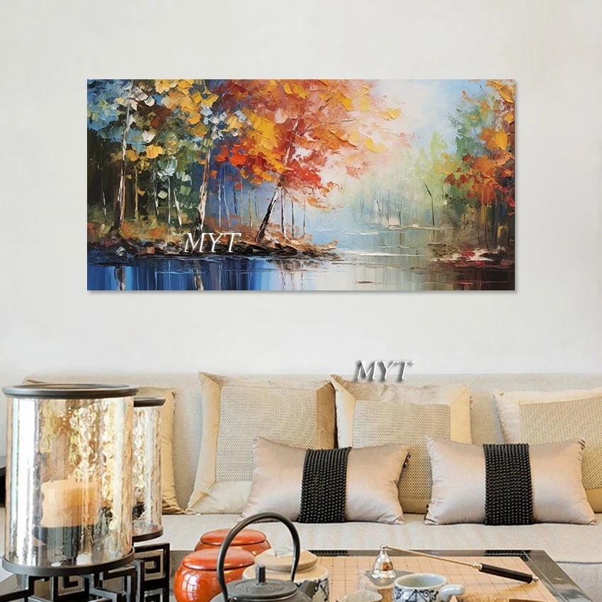 Large Living Room Wall Pictures Beautiful Natural Scenery Oil Painting Modern Canvas Art Home Decoration Pieces Luxury Unframed