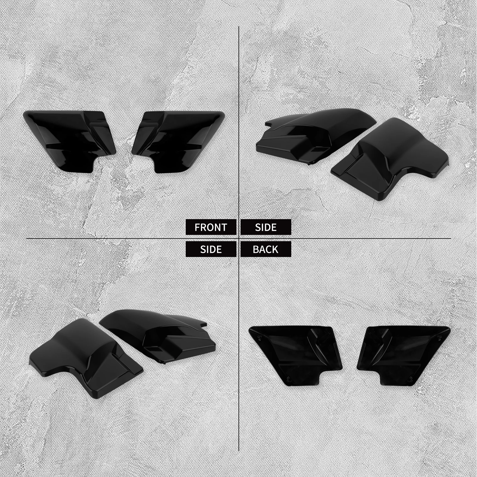 

Motorcycle Left Right Battery Side Cover Panel Black For Harley Touring Road King Electra Street Glide Ultra Limited 2009-Later