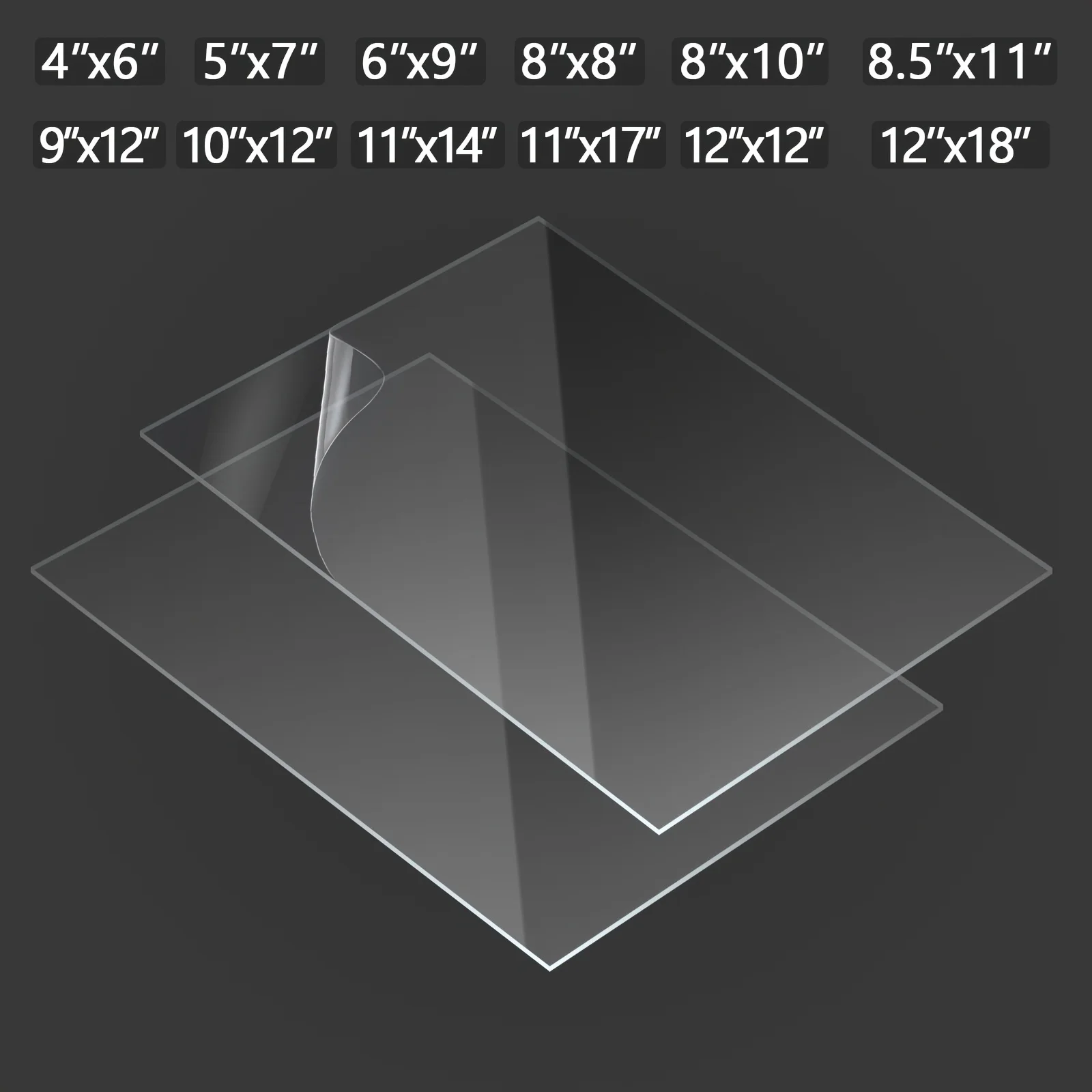 4piece Transparent PE Flexible Acrylic Sheet, Suitable for Glass Photo Frames, Handicrafts, Signage Blanks, DIY Display Projects