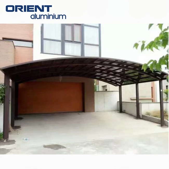 6x3m Garage Prefab Luxury 2 Post Waterproof Car Port Alu Parking Aus Aluminium Door Japanese Single Slope Carport