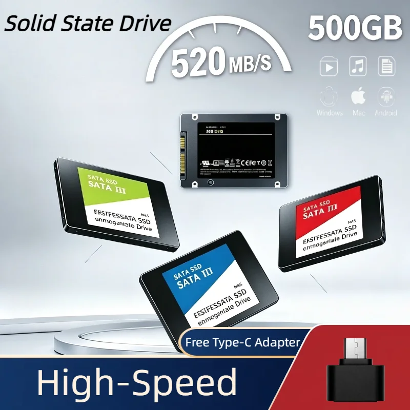 

Портативный внешний SSD-накопитель 500 ГБ USB 3.0, 520 МБ/с, в металлическом ударопрочном корпусе, твердотельный накопитель для ПК и ноутбуков, долговечный