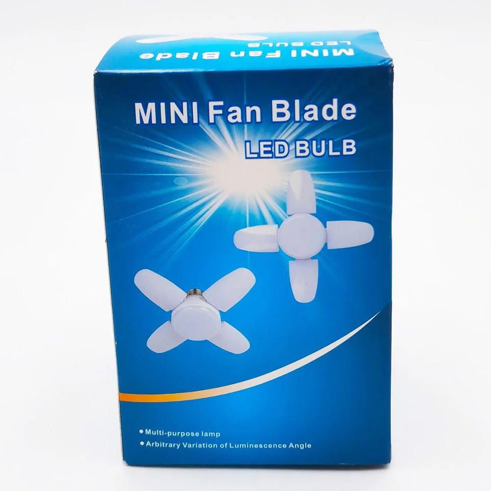 E27 LED Deformable Garage Lamp Ceiling Light Foldable Fan Blade Angle Adjustable for Home Garage Lighting Deformable Led Light