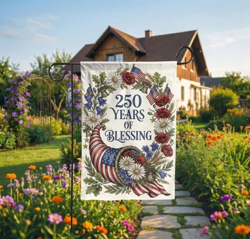 Patriotic Garden Flag  America  39 s 250th Anniversary Decor  Americana Floral ZZY