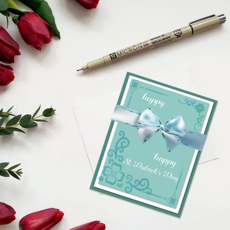 1 pc St. Patrick\'s Day Clear Stamps Silicone Stamps Clover Corner Background Transparent Stamps for St. Patrick\'s Day