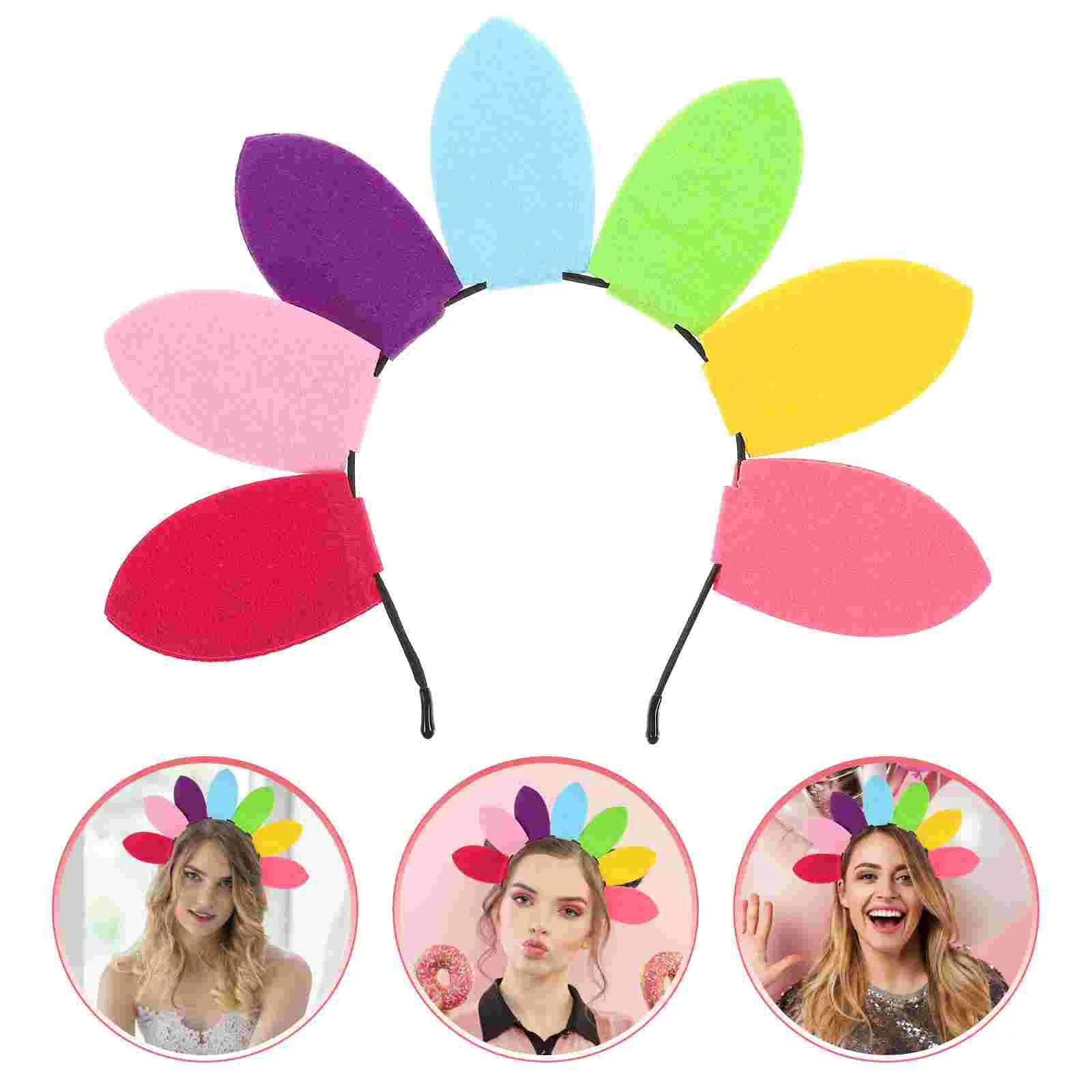 Headband Vacation Women Hair Hoops Adorable Sweet Chic Elegant Sunflower Decor Non-woven Plastic Girl Headdress