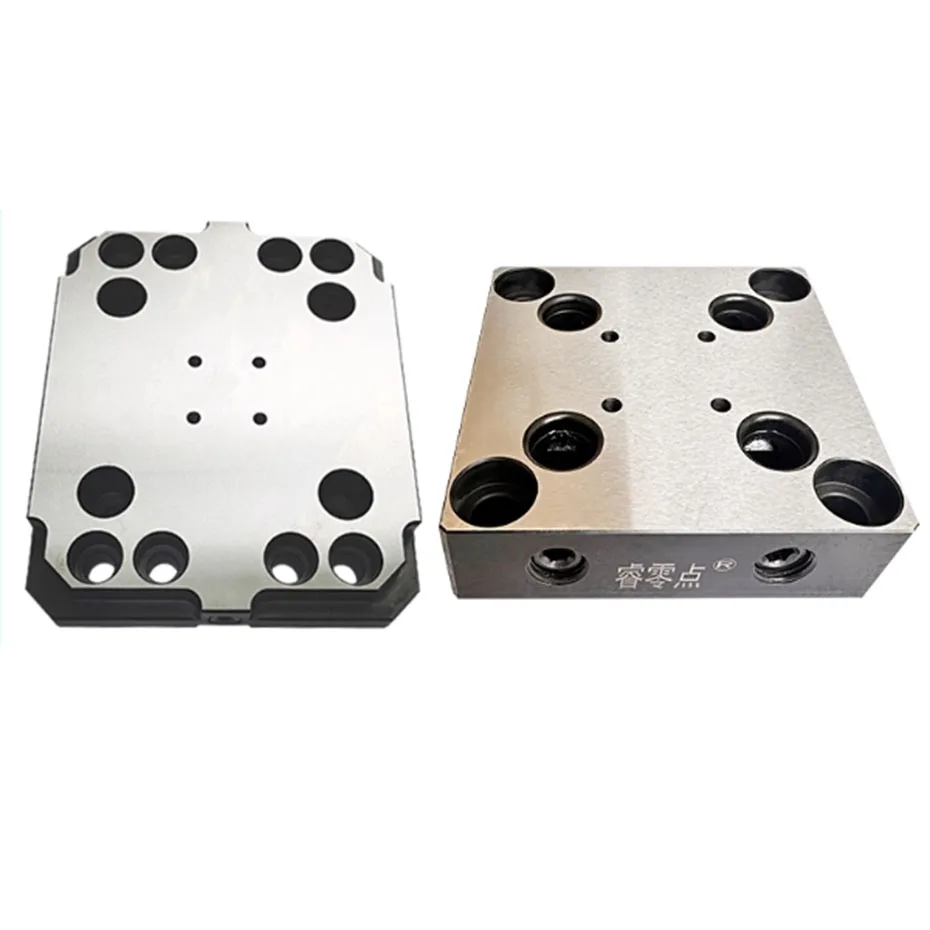Self centering vise zero point positioning quick change fixture square single link positioning CNC machining five axis RUIZERO15