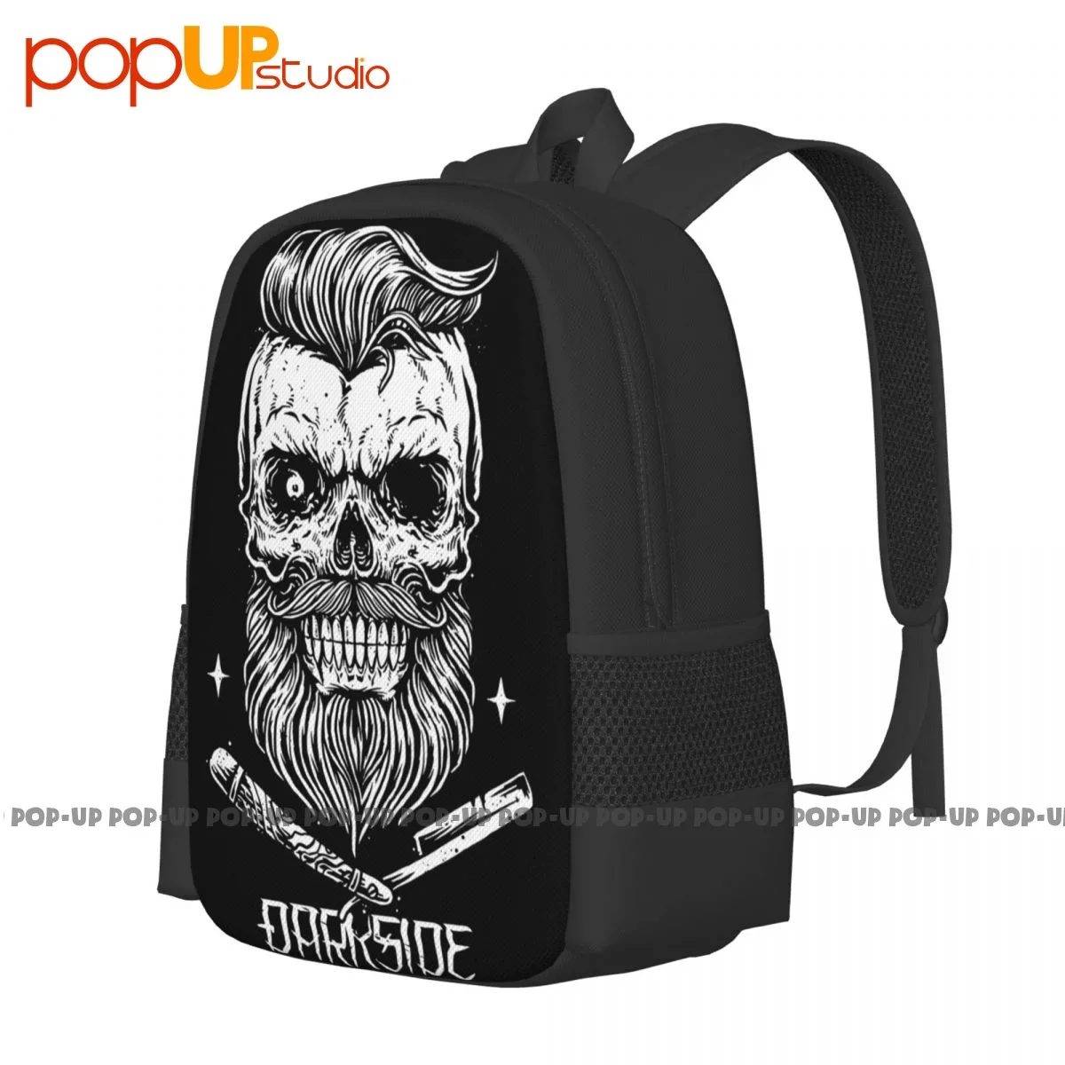 Darkside barba barbeiro mochila, impressão de grande capacidade, navalha crânio, motociclista rockabilly, natação esportes saco, equitação mochila