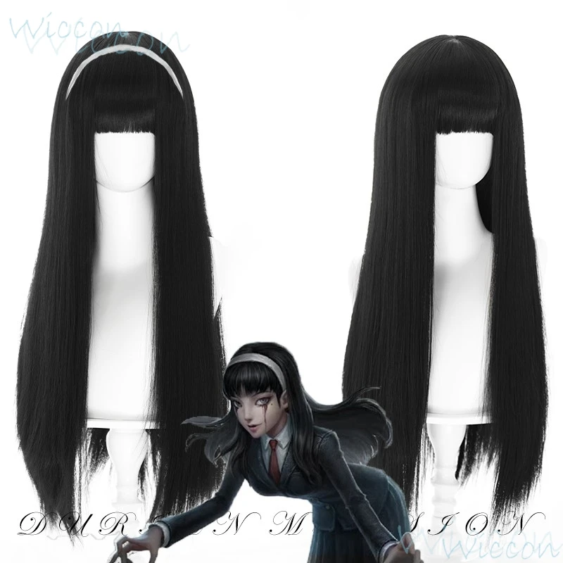 Anime Tomie Kawakami Cosplay Game IdentityV Cosplay Prop Beautiful Girl Black Long Wig Holloween Party RolePlay Outfit for Women