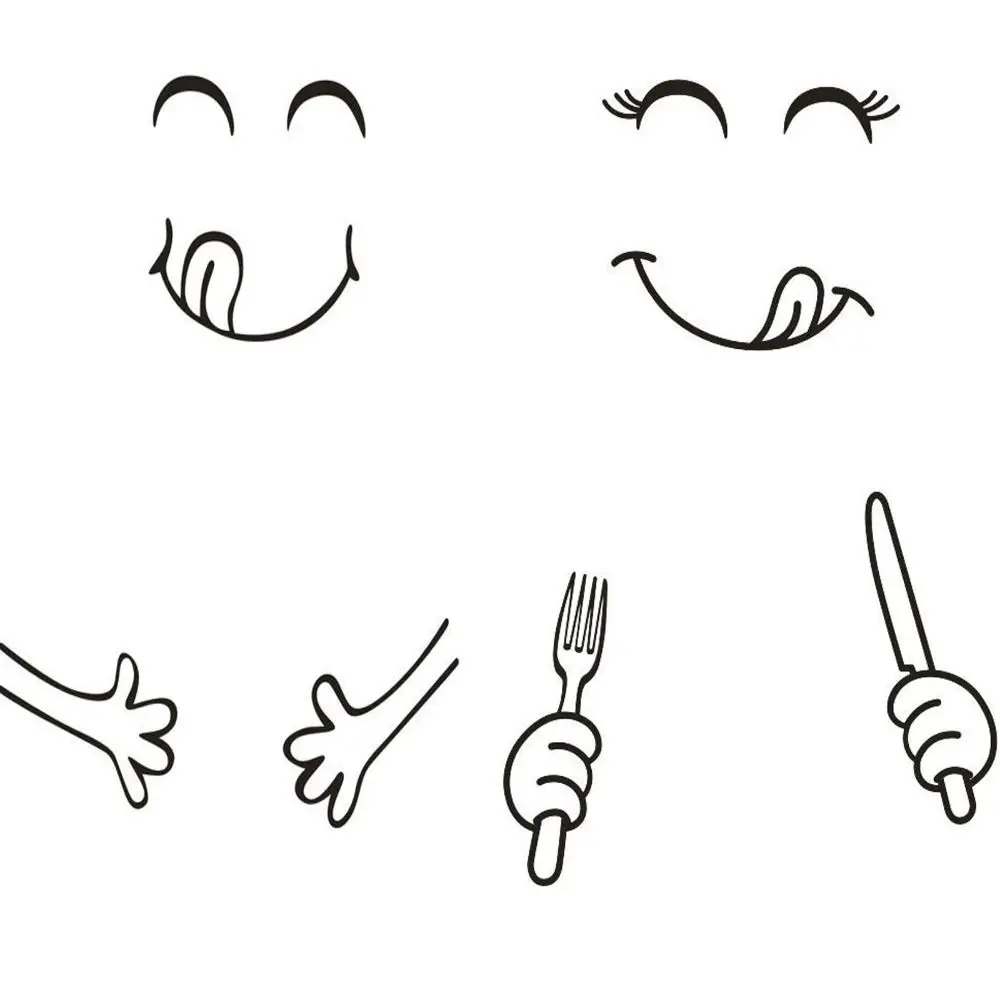 2 قطعة ملصقات الثلاجة Smile ملصقات الفينيل الثلاجة التفاف 21*28 بوصة الأسود الثلاجة التفاف الثلاجة