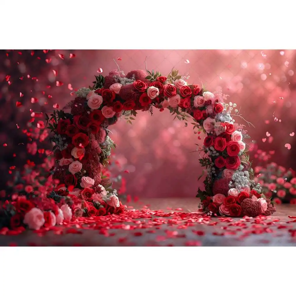 Vintage red flower wall photo background red rose photography background Valentine\'s Day children\'s portrait photo studio props