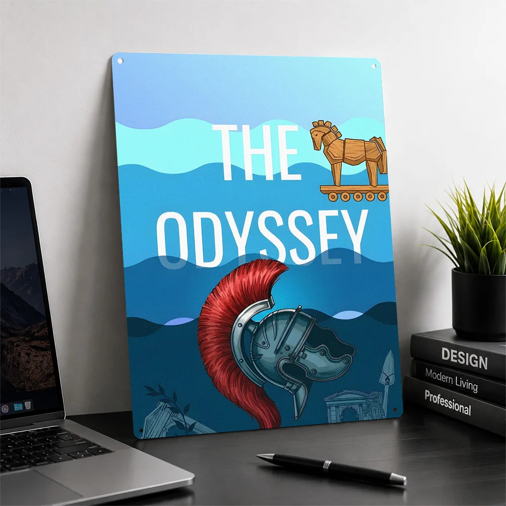 The Odyssey Greek Mythology Poster Retro 3D Printed Metal Signs Customized Wall Hanging Gift for Living Room Decoration Items