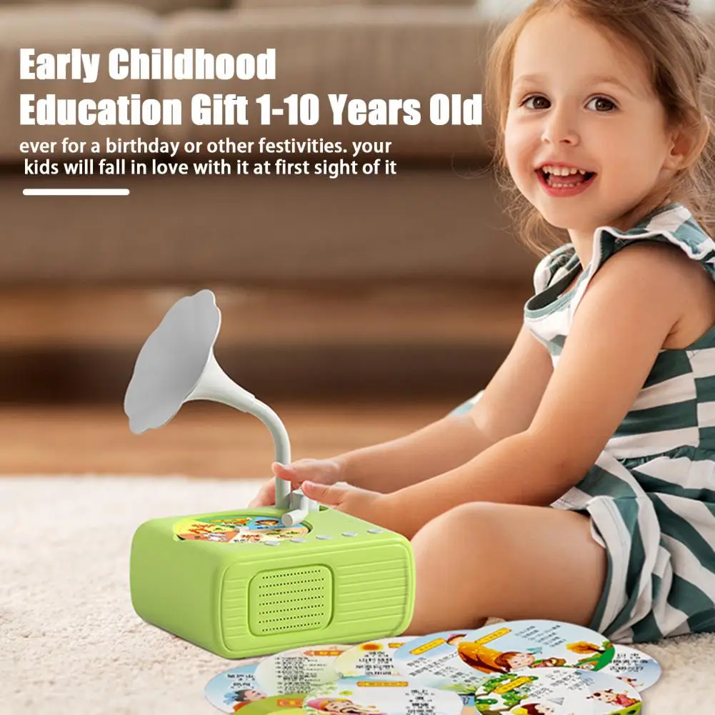 Educatieve Storytelling Machine Kinderen Muziek Storytelling Grammofoon Speelgoed voor kinderen met 96 kaarten Vroeg onderwijs voor peuters