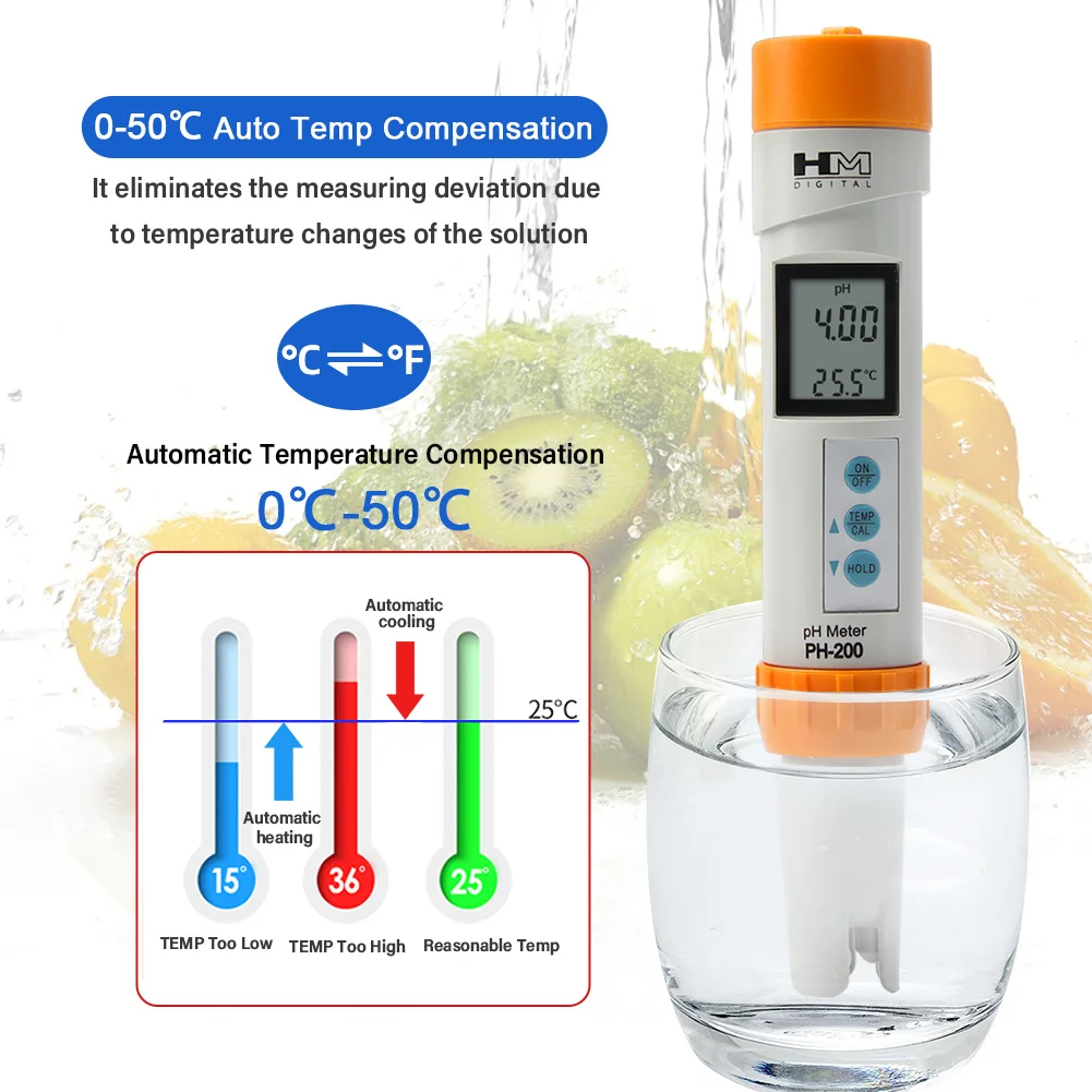 2/3/4 in 1 Digital TDS EC Temp PH Meter ±0.1 High Accuracy Water Quality Tester Waterproof for Drinking Hydroponic Aquarium Pool