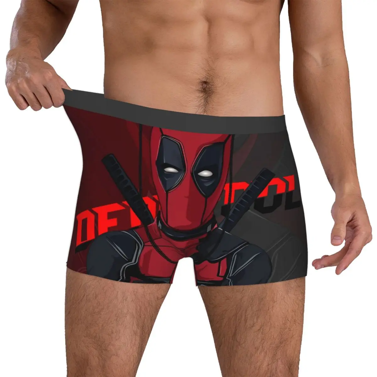 Men Deadpool Superhero Art Boxers Briefs Fun Underwear Gifts Cartoon Anime Boxer Shorts Men's Quilt Underpants Soft