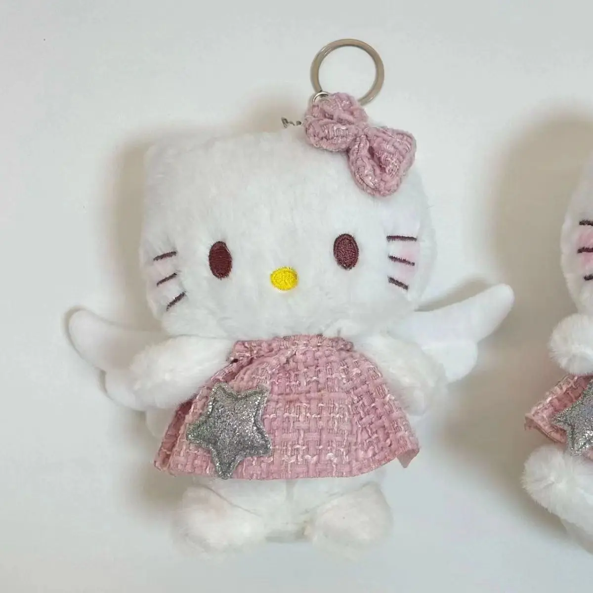 Süßes Hello Kitty Rosa Kleid Engel Gefüllte Plüschpuppe Spielzeug Tasche Anhänger Dekoration Schlüsselanhänger Modeaccessoires Mädchen Überraschungsgeschenk