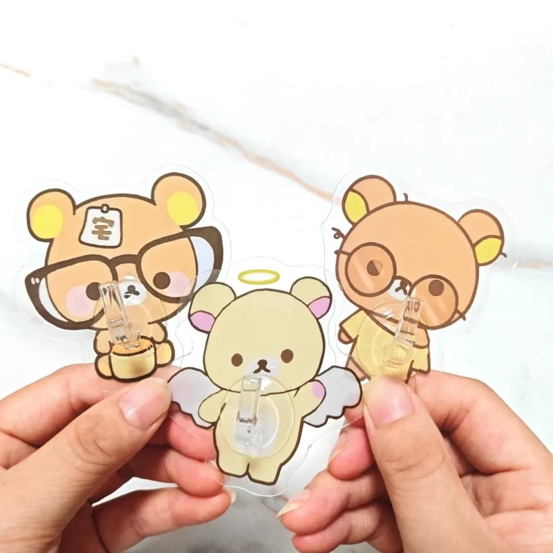 Cute multi-style Rilakkuma Acrylic Hook Cartoon Glasses Bear Free of Traceless Punching Bathroom Adhesive
