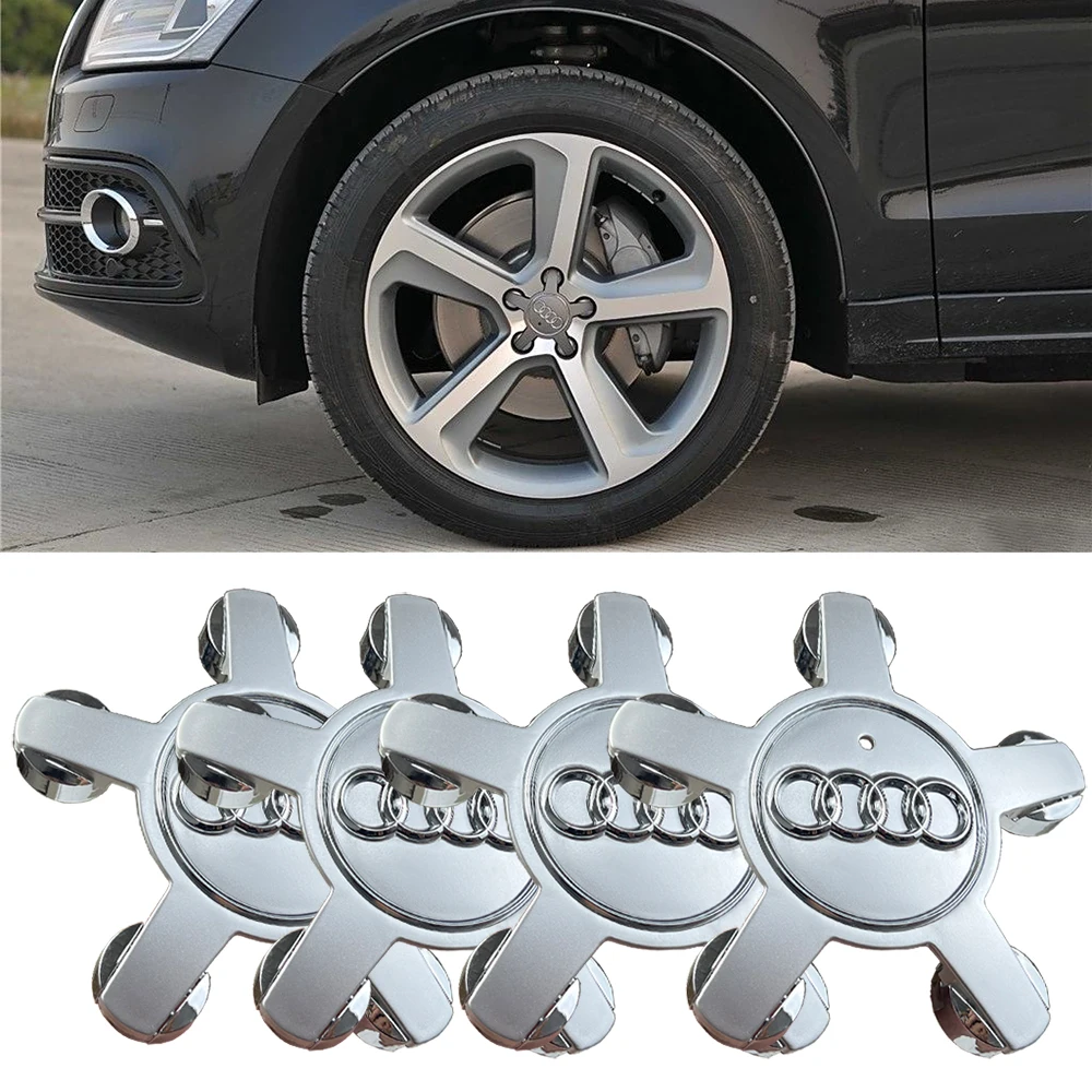 4 Stück 135mm Auto-Styling Radnabenkappen Emblem 8R0601165 4F0601165N für Audi A1 A3 A4 A5 A6 A7 Q3 Q5 Q7 TT B5 B6 B7 8P