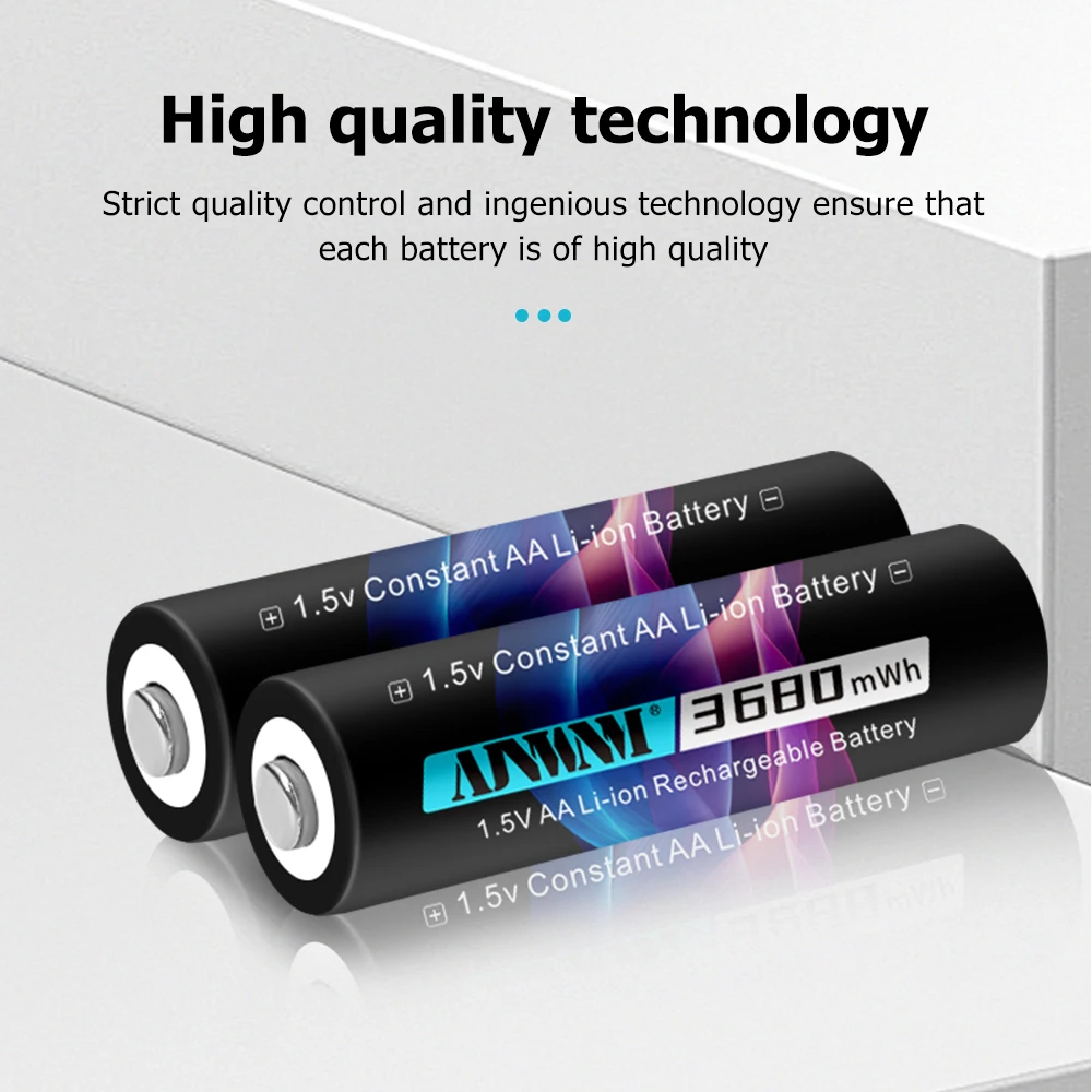 1.5V AA 3680mWh Rechargeable Lithium Battery + LCD smart  Charger for 1.2v Ni-MH  3.7V /1.5v Li-ion Rechargeable battery