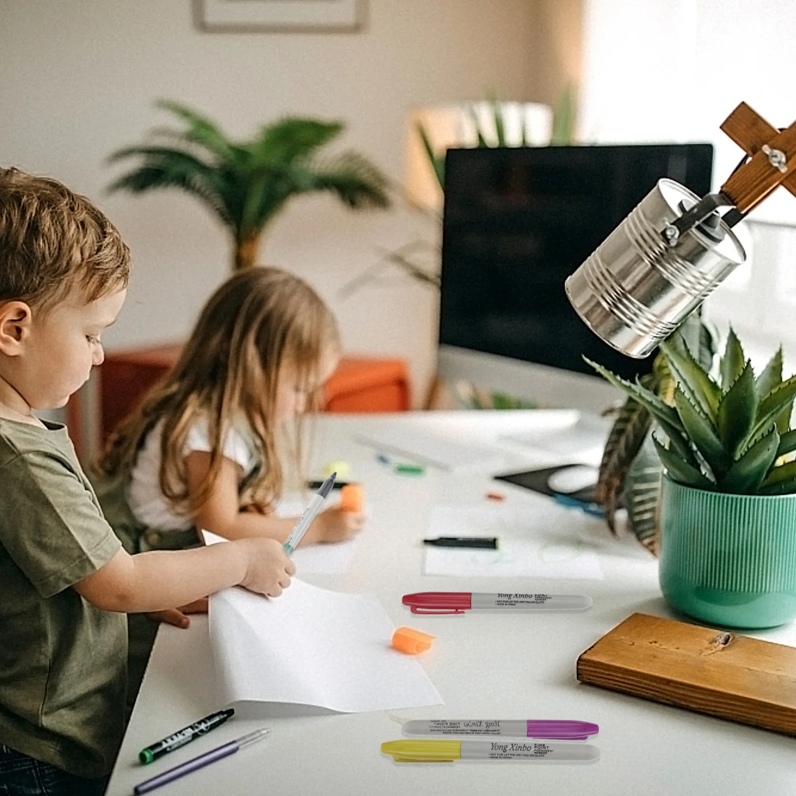 

Набор из 6 маркеров для рисования, без кислот, устойчивые к размазыванию, с цветными чернилами, плавное письмо, пластиковый корпус, для рукоделия, тату-дизайна, художественных проектов