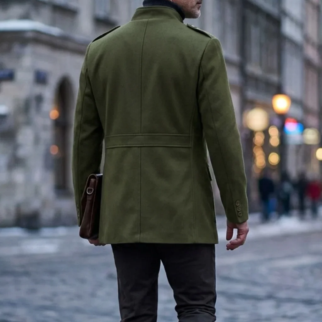 New Men's Autumn/Winter Trench Coat - Double-Layered with Multi-Pockets | Practical Streetwear & Business Casual Jacket Mans