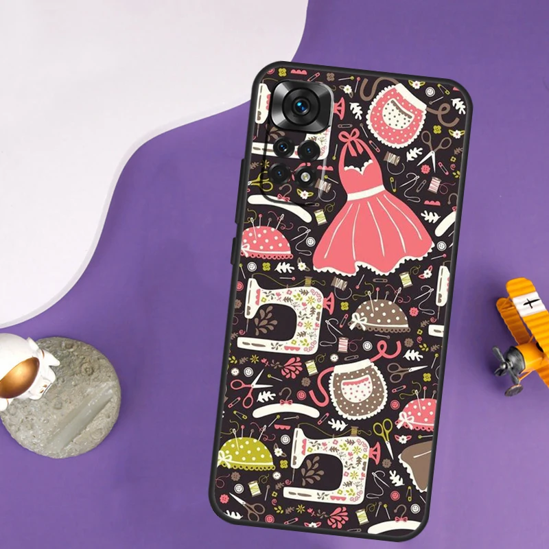 حافظة ماكينة الخياطة لهاتف Xiaomi Redmi Note 13 14 Pro 12 9 10 11 Pro 10S 11S 12S Redmi 14C 13C 10C 12C
