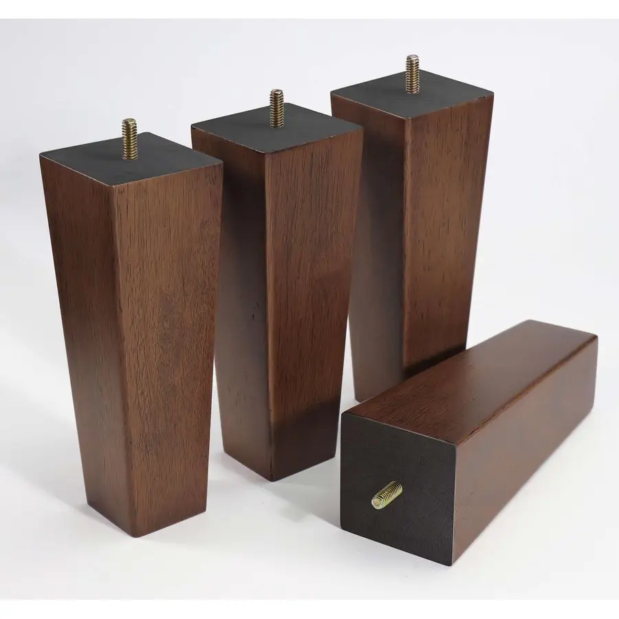 

Деревянные ножки для мебели 10-дюймовые, натуральное дерево, коричневые квадратные ножки середины века, сменные мебельные ножки для ножек дивана, ножки дивана,