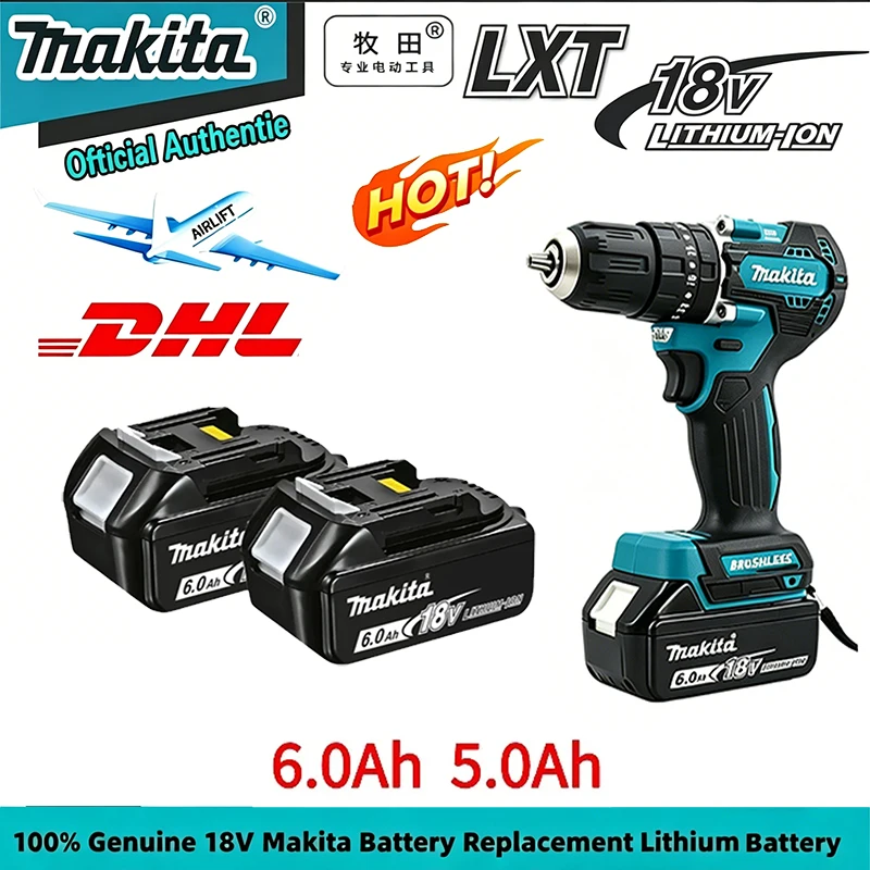 Genuine 6AH makita BL1860 18V Battery Power Tools Li-ion Replacement LXT BL1850 BL1840 for 18V Screwdriver with BMS 18V