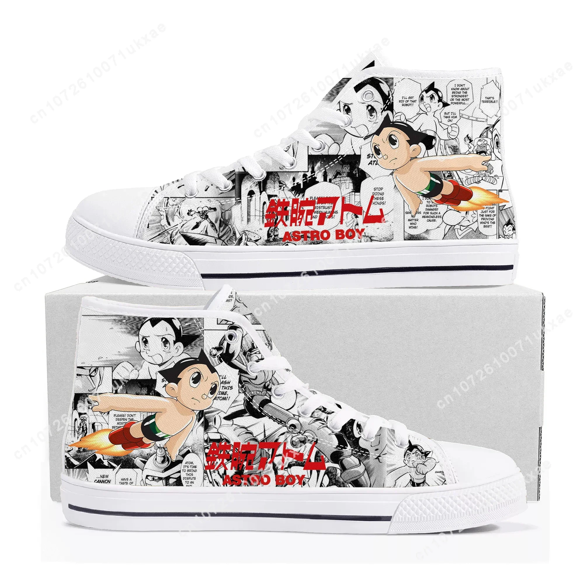 Astro Boy High Top Sneakers Mens Womens Teenager High Quality Tetsuwan Atomu Canvas Sneaker couple Casual Shoe Customize Shoes