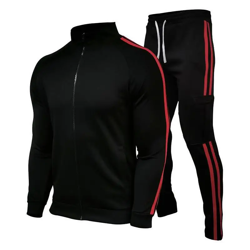 

Men's casual street style double-pole long-sleeved long-pants set, sporty and fashionable youth sportswear set