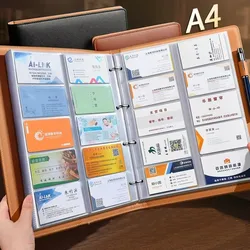 Fashion PU Leather Card Holder 600 / 1000 Card Binder Restaurant 1000 Card Collector Business Card Book 150/360 Card Stock Album