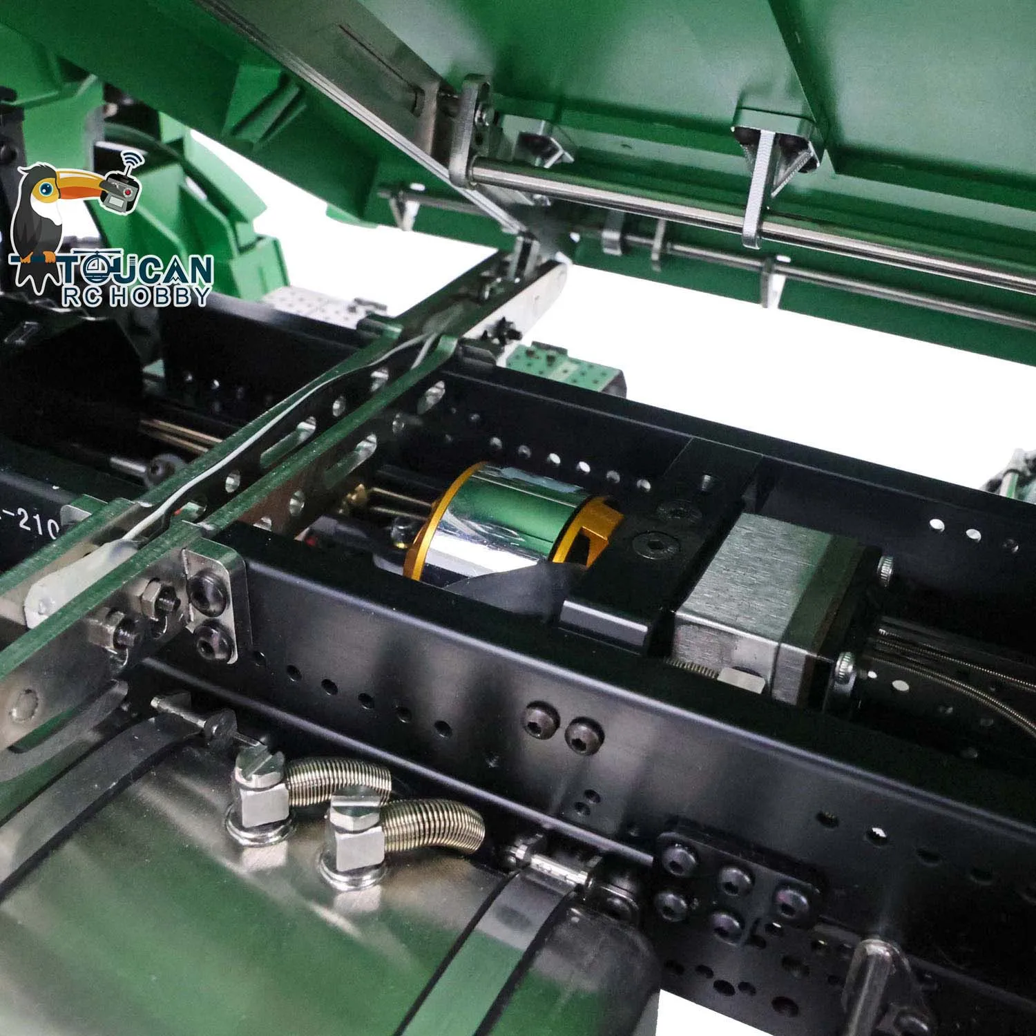 

1/14 LESU гидравлический радиоуправляемый самосвал, 3 оси, 3-сторонний радиоокрашенный собранный автомобиль для дистанционного самосвала, игрушки-тукан, модель THZH1330