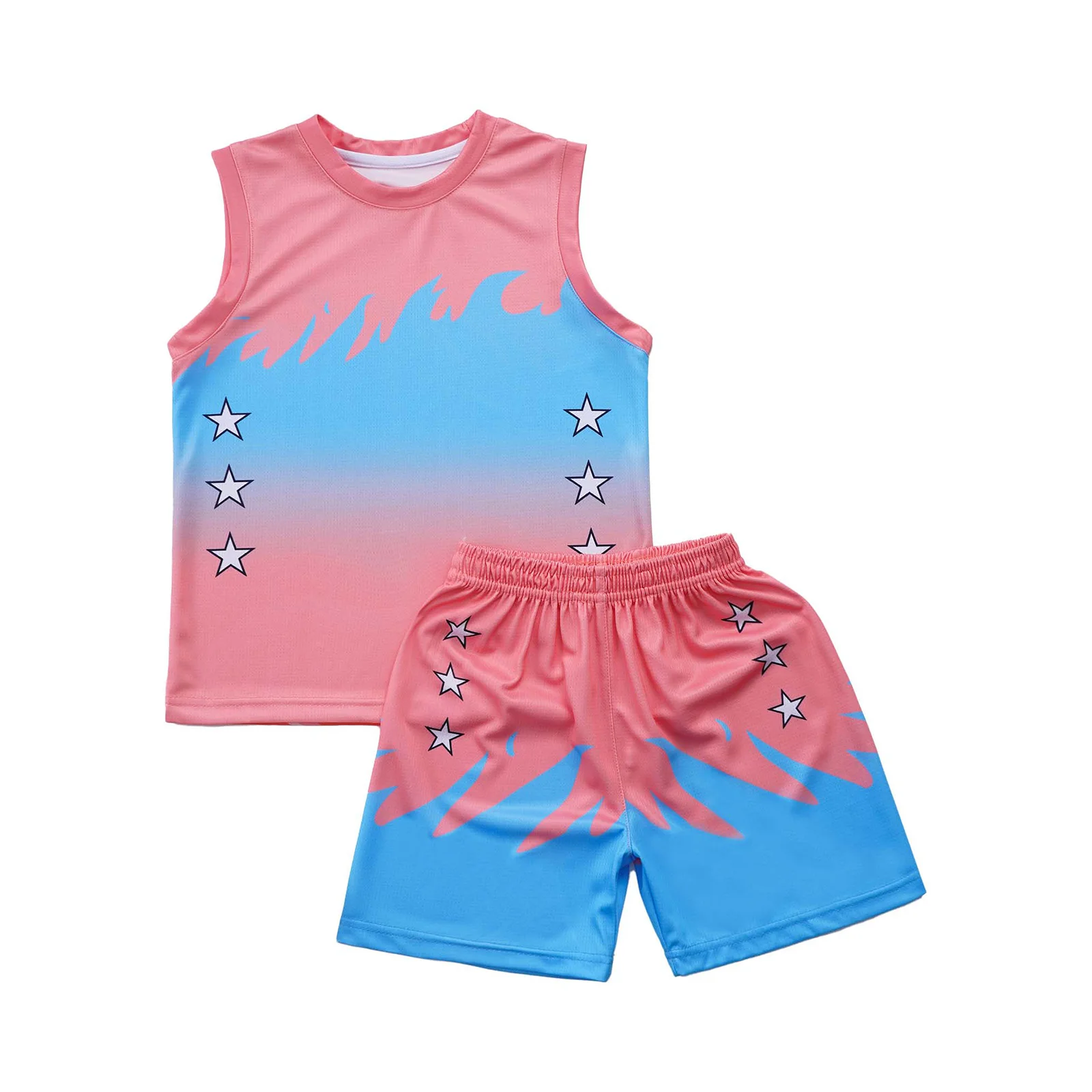 Immagine 5: Completo sportivo da allenamento per basket per bambini per ragazzi, uniforme da calcio, canottiera senza maniche + pantaloncini, abbigliamento per bambini, tuta