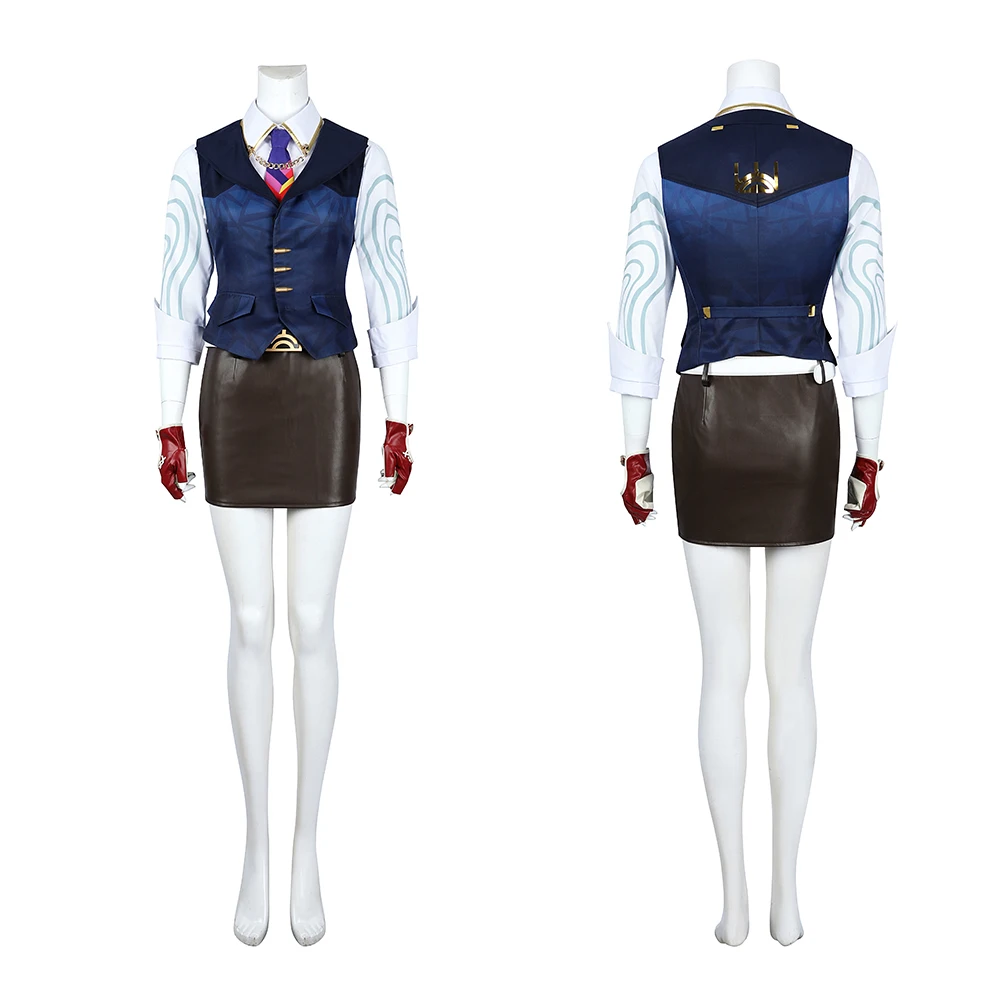 

Game Valorant Cosplay Costume Female Chamber Roleplay Uniform Vest Shirt Skirt Outfit Fullset Woman Halloween Party Dress Suit