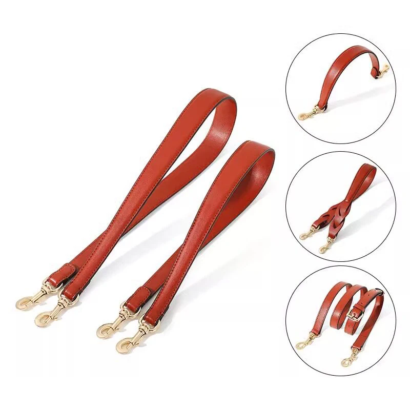 Cowhide Leather Oulder Strap Bag Belt Underarm Wine God Single Strap Bag Strap Crossbody Bag Accory In Orange Red