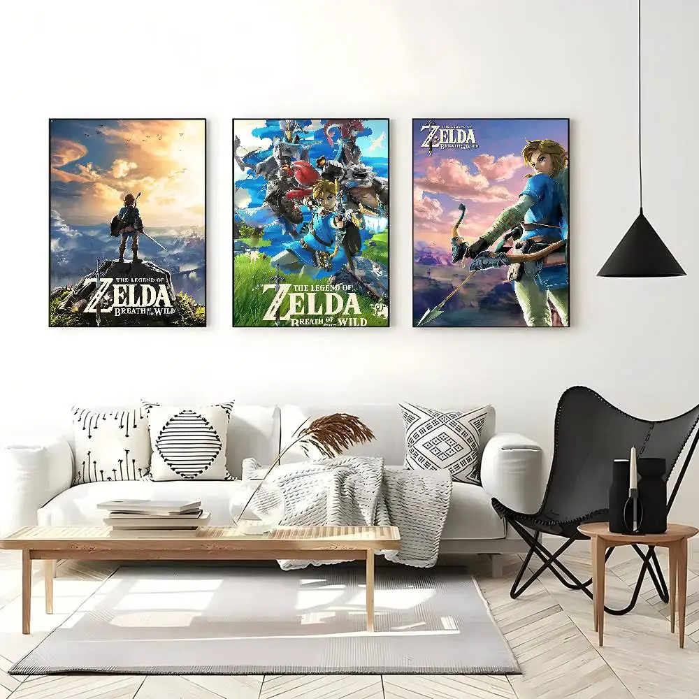 Game T-The L-Legend O-Of Z-Zeldas Classic Vintage Posters Decoracion Painting Wall Art White Kraft Paper Kawaii Room Decor