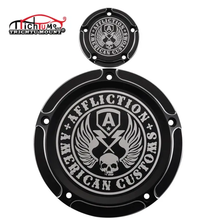 CNC Aluminum Motorcycle 5 Holes Derby Timer Clutch Timing Covers Inspection Cover Cap For Harley Davidson Touring Fat Boy Dyna