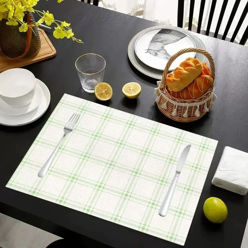 VIKAMA 2/4/6Pcs Fresh Countryside Cream Wind Mat Waterproof Anti Slip Tableware Mat Kitchen Dining Home Decor