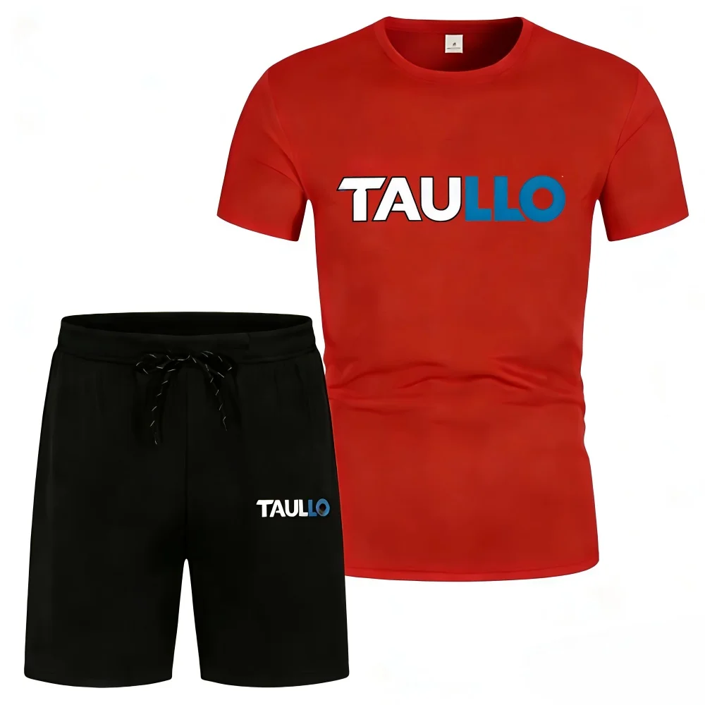 Men's Summer T-Shirt Set, Mesh Breathable, Suitable for Outdoor Sports, Jogging, Lightweight Travel, Stylish Street Style Short- view 2