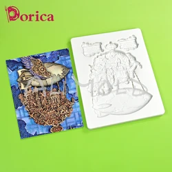 Hot-air Balloon Relief Design Fondant Silicone Mold Fudge Chocolate Mold DIY Plaster Clay Home Decorating Tools Kitchen Bakeware