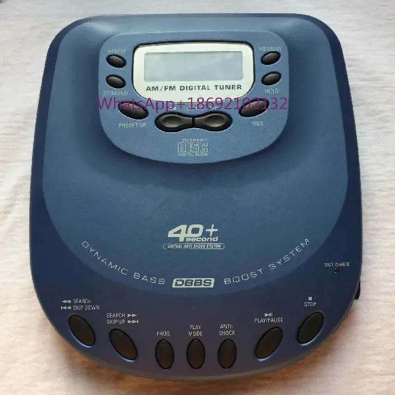 Portable CD Player Walkman System High Quality Music Shockproof Discs LCD Display 3.5 Audio Jack CD-R-RW Disc Play Console AM FM