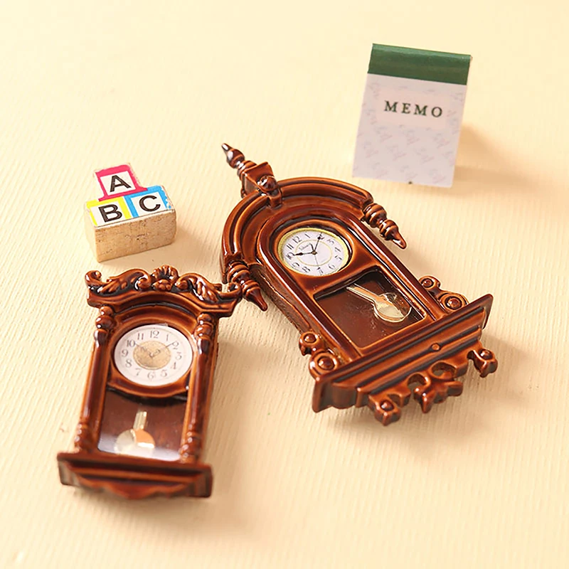 1:12 Dollhouse Miniature Ceramic Wall Clock Play Doll House Miniaturas Home Decor Accessories Toy Pretend Play Furniture Toy