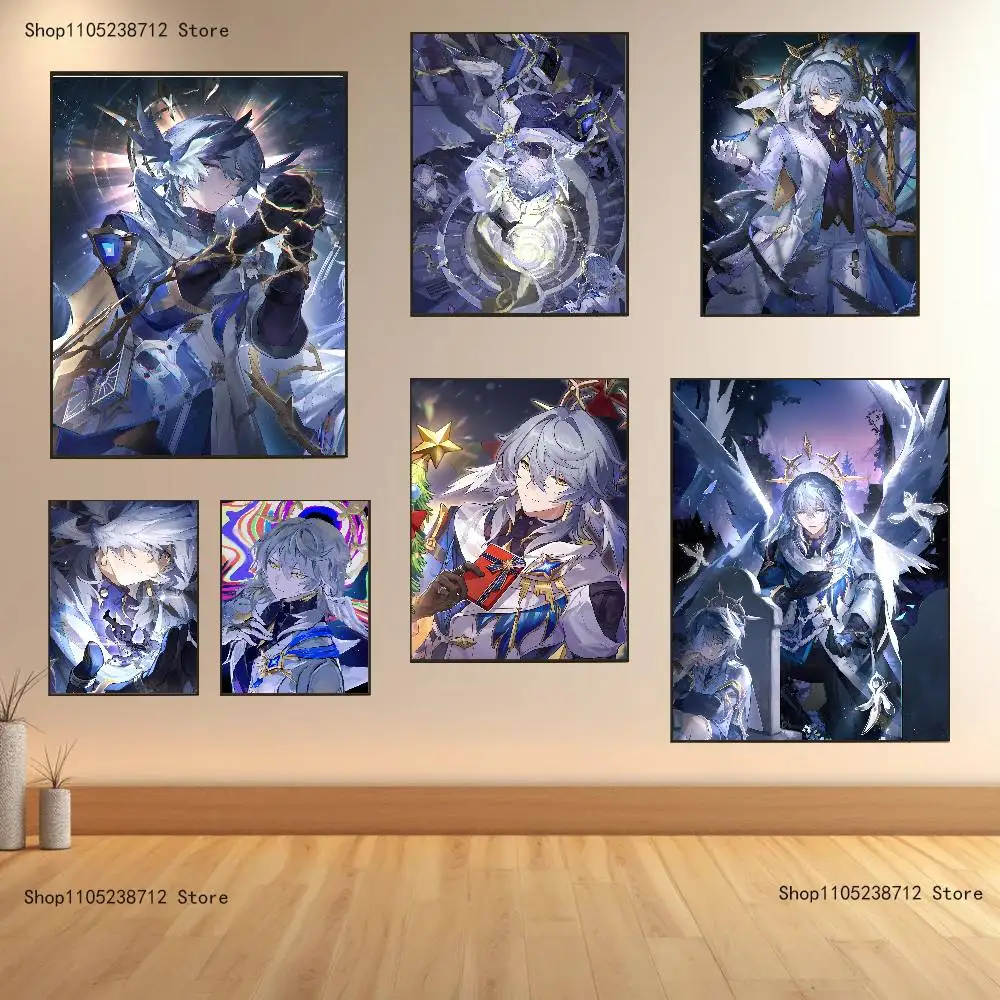 

H-Honkai-S Star Game Rails S-Sunday Poster Multi-Purpose Wall Art for Living Room Bedroom Office Hallway Bar Home Decor Gift