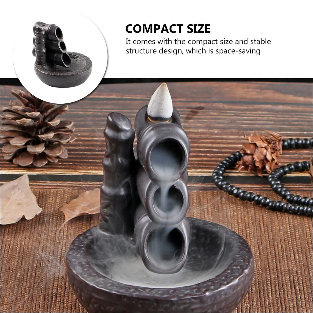 

Incense Holder Creative Censer Office Desktop Adornment Bamboo Joint Home Burner Decor Ceramic