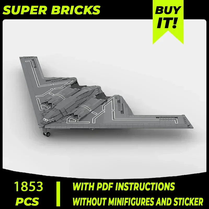 Military Fighter Model Moc Building Bricks 1:72 Scale B-2 Bomber Technology Modular Blocks Gift Christmas Toys DIY Sets Assembly