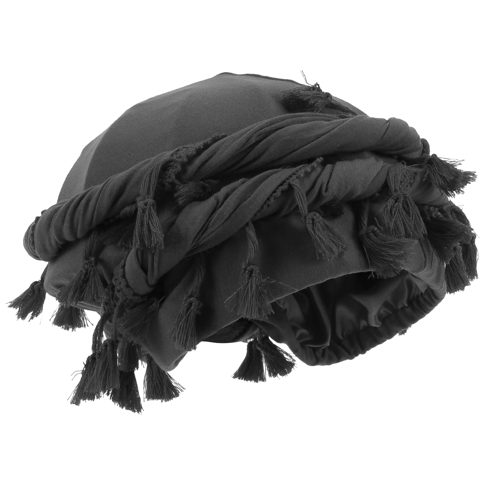 

Tassel-edged Turban Hair Wrap Black Men Twisted Turban M Elastic Modal Fiber Headband Hair Wrap Men Women Cycling Cap