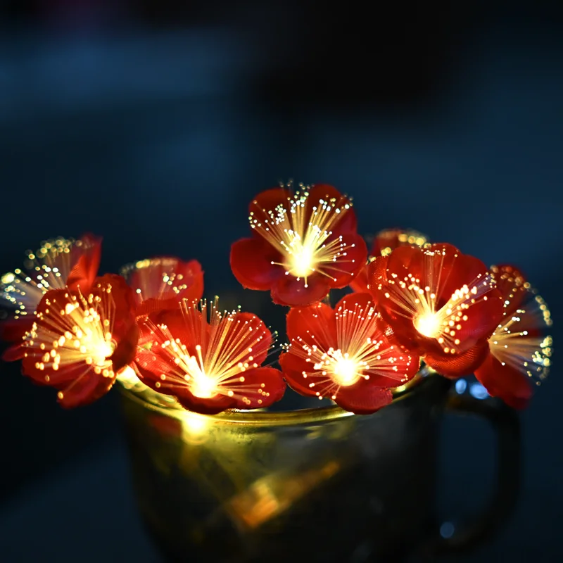Fiber Optic Flower Light String, Christmas,  Holiday Decoration, Party, Birthday, Lawn, Wedding, Home, Bedroom D